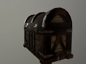 the wooden chest 3D Model