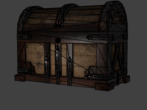 the wooden chest 3D Модель