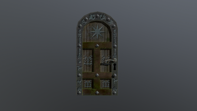 the old wooden medieval door 3D-Modell .c4d .max .obj .3ds .fbx .stl .blend 