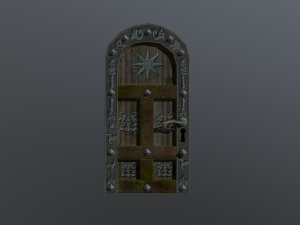 the old wooden medieval door 3D 모델