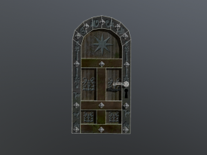 the old wooden medieval door 3D-Modell