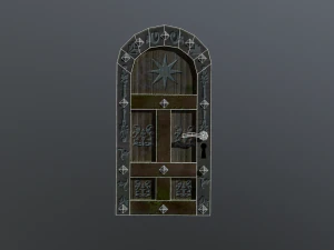 the old wooden medieval door 3D Model
