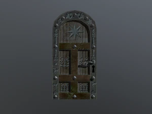 the old wooden medieval door 3D Model