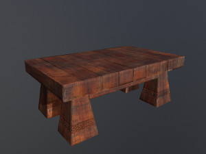 the old stylised wood table 3D 모델