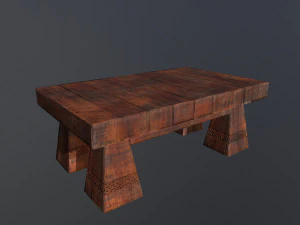 la vieja mesa de madera estilizada Modelo 3D