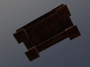 the old stylised wood table 3D Model