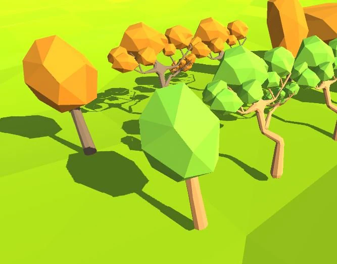 d&uuml;ş&uuml;k poli ağa&ccedil;lar doğa 3D Model .c4d .max .obj .3ds .fbx .stl .blend 