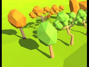 low poly trees nature Modelo 3D