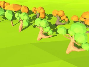 d&uuml;ş&uuml;k poli ağa&ccedil;lar doğa 3D Model