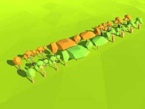 d&uuml;ş&uuml;k poli ağa&ccedil;lar doğa 3D Model