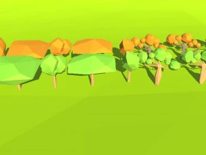 d&uuml;ş&uuml;k poli ağa&ccedil;lar doğa 3D Model