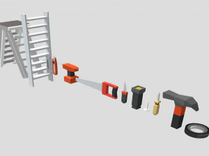 low poly tools low-poly 3D Model