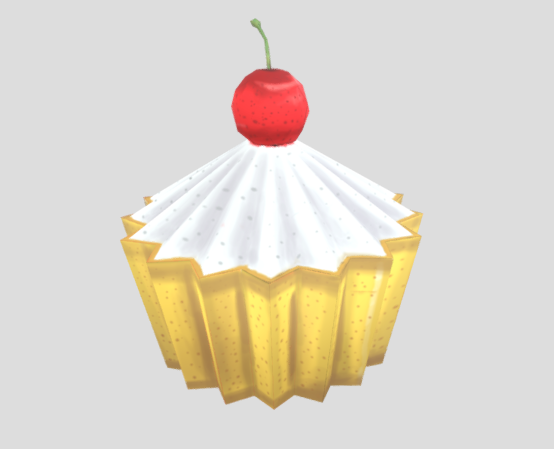 cup cake stylized low-poly 3D 모델 .c4d .max .obj .3ds .fbx .stl .blend 