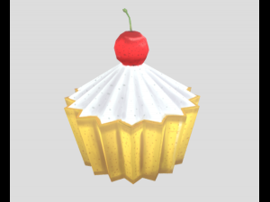 cup cake stylized low-poly 3D Model