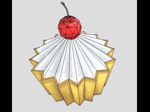 cup cake stylized low-poly 3D 모델