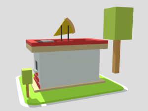 pizza shop 3d low poly 3D Model