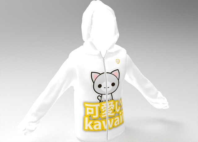 3d cute hoodie shirt 3D 模型 .c4d .max .obj .3ds .fbx .stl .blend 