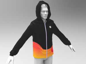 3d black hoodie shirt Modelo 3D