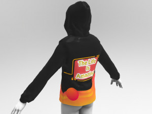 3d black hoodie shirt Modelo 3D
