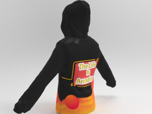 3d black hoodie shirt Modelo 3D