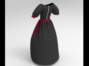 3d black dress Modèle 3D
