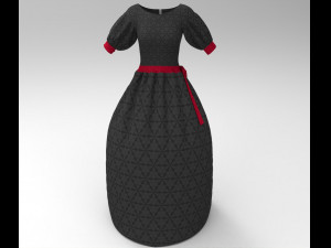 3d black dress Modèle 3D