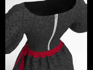 3d black dress Modèle 3D