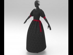 3d black dress Modèle 3D
