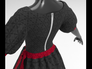 3d black dress Modèle 3D
