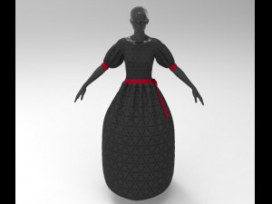 3d black dress Modèle 3D