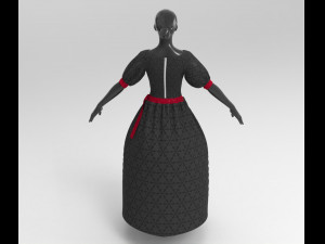 3d black dress Modèle 3D