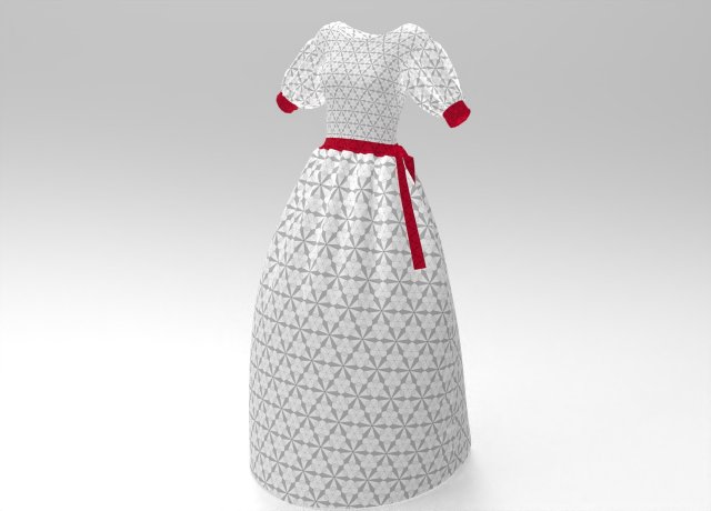 3d white dress 3D 模型 .c4d .max .obj .3ds .fbx .stl .blend