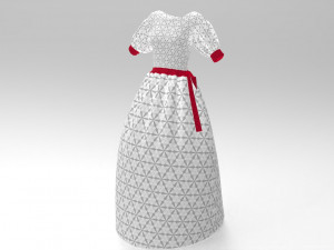 3d white dress 3D 모델