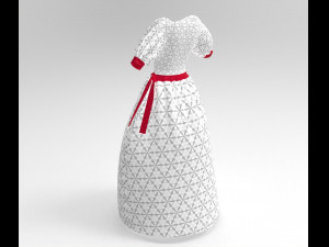 3d white dress 3D 模型
