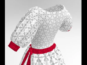 3d white dress 3D Model