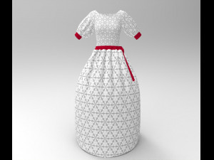 3d white dress 3D 模型
