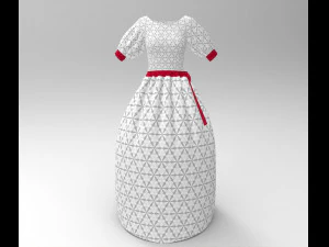 3d white dress 3D Model