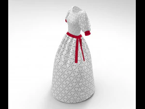 3d white dress 3D Model