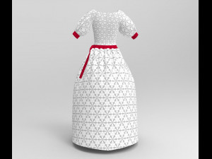 3d white dress 3D 模型