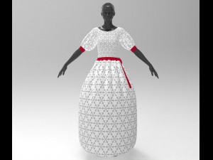 3d white dress 3D 模型