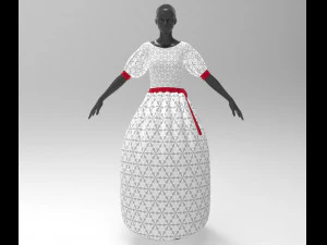 3d white dress 3D Model