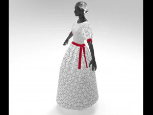3d white dress 3D Model