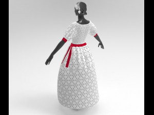 3d white dress 3D 模型
