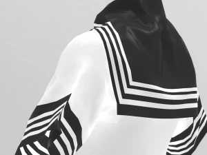 3d white school dress 3D Model