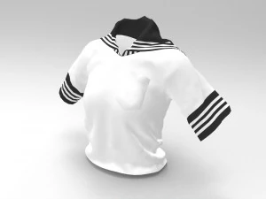 3d white school dress 3D Model