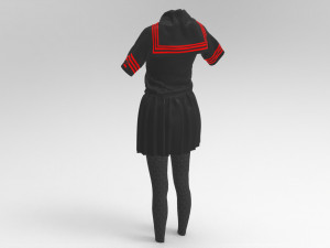 3d black school dress Modelo 3D