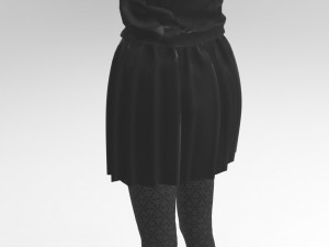 3d black school dress Modelo 3D