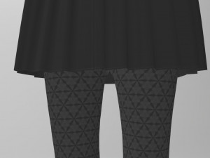 3d black school dress Modelo 3D