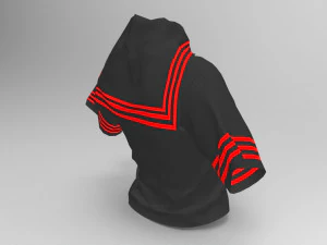 3d black school dress 3D Model