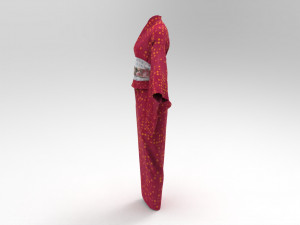 red yukata dress Model 3D